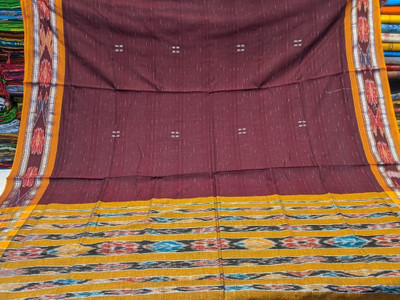 ADI DHAKESWARI TAMLUK Woven Ikkat Cotton Linen Saree(Multicolor)
