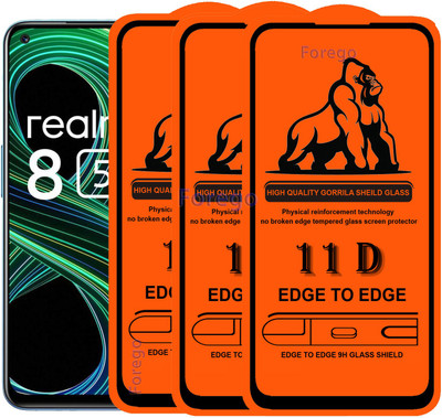 Forego Edge To Edge Tempered Glass for Realme 8 5G(Pack of 3)