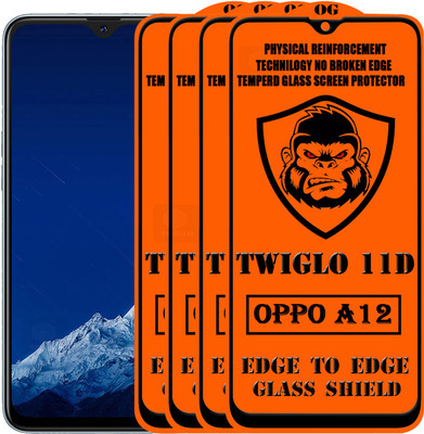 TWIGLO Edge To Edge Tempered Glass for OPPO A12(Pack of 4)