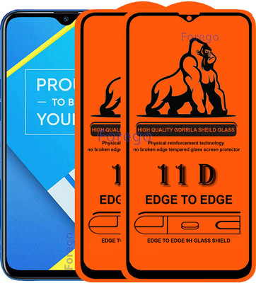 Forego Edge To Edge Tempered Glass for realme C11(Pack of 2)