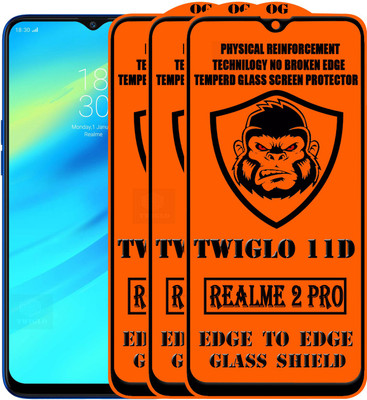 TWIGLO Edge To Edge Tempered Glass for Realme 2 Pro(Pack of 3)