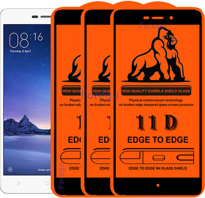Forego Edge To Edge Tempered Glass for Mi Redmi 4A(Pack of 3)