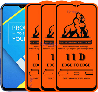 Forego Edge To Edge Tempered Glass for Realme C2(Pack of 3)