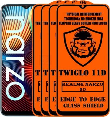 TWIGLO Edge To Edge Tempered Glass for REALME NARZO 20(Pack of 4)