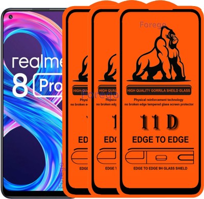 Forego Edge To Edge Tempered Glass for Realme 8 Pro(Pack of 3)