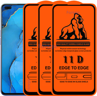 Forego Edge To Edge Tempered Glass for Oppo Reno 3 pro(Pack of 3)