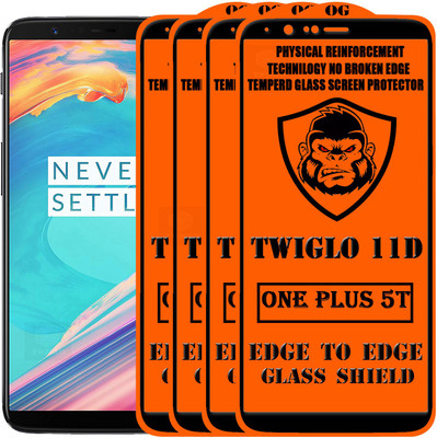 TWIGLO Edge To Edge Tempered Glass for OnePlus 5T(Pack of 4)