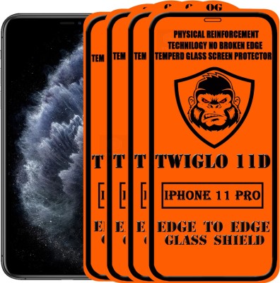 TWIGLO Edge To Edge Tempered Glass for APPLE IPHONE 11 PRO(Pack of 4)