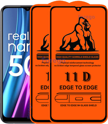 HQ Protection Edge To Edge Tempered Glass for Realme Narzo 50i(Pack of 2)