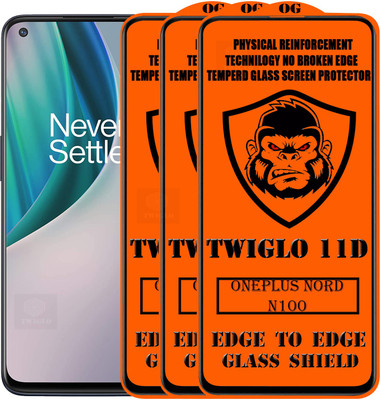 TWIGLO Edge To Edge Tempered Glass for ONEPLUS N100(Pack of 3)