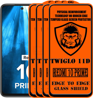 TWIGLO Edge To Edge Tempered Glass for REDMI 10 PRIME(Pack of 4)