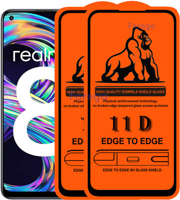 Forego Edge To Edge Tempered Glass for Realme 8(Pack of 2)