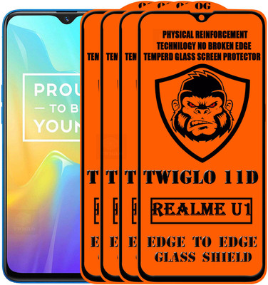 TWIGLO Edge To Edge Tempered Glass for Realme U1(Pack of 4)
