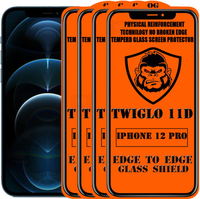 TWIGLO Edge To Edge Tempered Glass for IPHONE 12 PRO(Pack of 4)