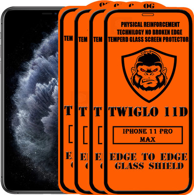 TWIGLO Edge To Edge Tempered Glass for APPLE IPHONE 11 PRO MAX(Pack of 4)