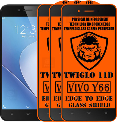 TWIGLO Edge To Edge Tempered Glass for VIVO Y66(Pack of 3)
