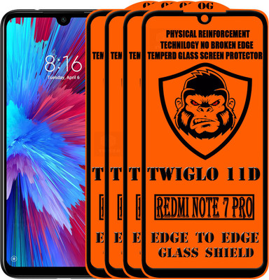 TWIGLO Edge To Edge Tempered Glass for REDMI NOTE 7 PRO(Pack of 4)