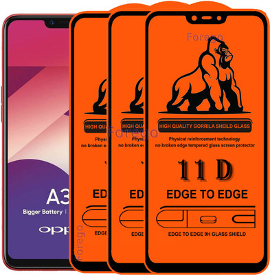 HQ Protection Edge To Edge Tempered Glass for Oppo A3s(Pack of 3)