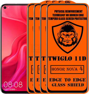 TWIGLO Edge To Edge Tempered Glass for HONOR NOVA 4(Pack of 4)