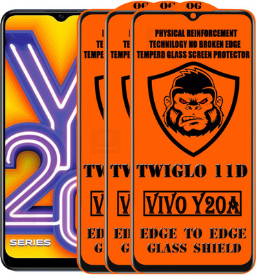 TWIGLO Edge To Edge Tempered Glass for VIVO Y20A(Pack of 3)
