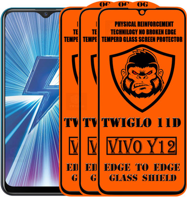 TWIGLO Edge To Edge Tempered Glass for VIVO Y12(Pack of 3)