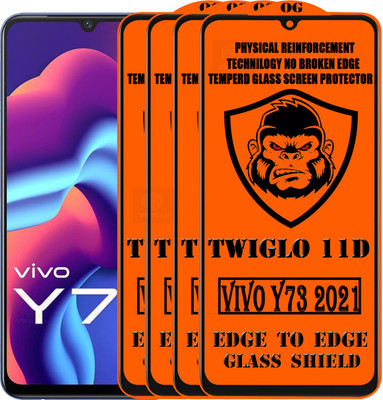 TWIGLO Edge To Edge Tempered Glass for VIVO Y73 2020(Pack of 4)