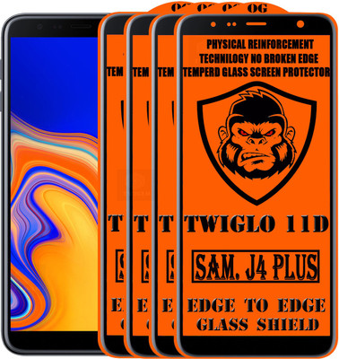 TWIGLO Edge To Edge Tempered Glass for SAMSUNG J4 PLUS(Pack of 4)