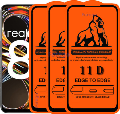 Forego Edge To Edge Tempered Glass for Realme 8i(Pack of 3)
