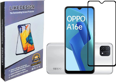 LIKEDESIGN Edge To Edge Tempered Glass for OPPO A16E, OPPO A16 E(Pack of 1)