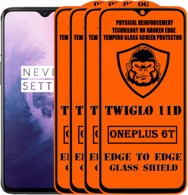 TWIGLO Edge To Edge Tempered Glass for OnePlus 6T(Pack of 4)