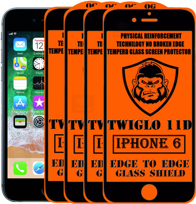 TWIGLO Edge To Edge Tempered Glass for Apple iPhone 6(Pack of 4)