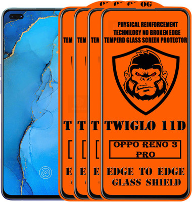 TWIGLO Edge To Edge Tempered Glass for OPPO RENO 3 PRO(Pack of 4)