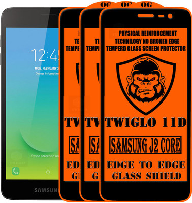 TWIGLO Edge To Edge Tempered Glass for SAMSUNG J2 CORE(Pack of 3)