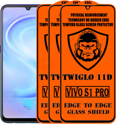 TWIGLO Edge To Edge Tempered Glass for VIVO S1 PRO(Pack of 3)