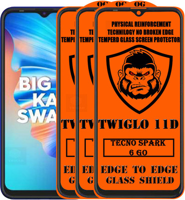 TWIGLO Edge To Edge Tempered Glass for TECNO SPARK 6 GO(Pack of 3)