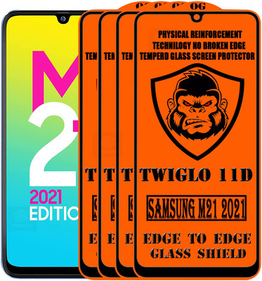 TWIGLO Edge To Edge Tempered Glass for SAMSUNG M21 2021(Pack of 4)