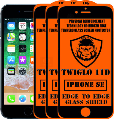 TWIGLO Edge To Edge Tempered Glass for IPHONE SE 2(2020)(Pack of 3)