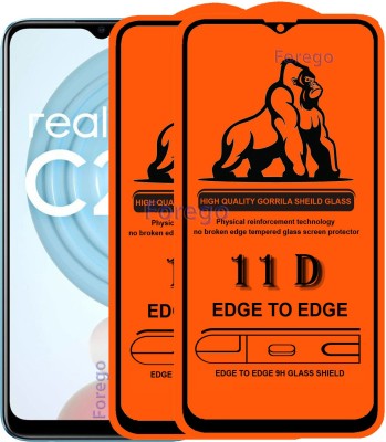 Forego Edge To Edge Tempered Glass for Realme C21(Pack of 2)