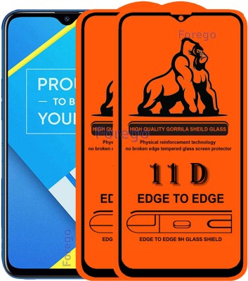 Forego Edge To Edge Tempered Glass for Realme C3(Pack of 2)