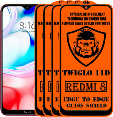 TWIGLO Edge To Edge Tempered Glass for REDMI 8(Pack of 4)