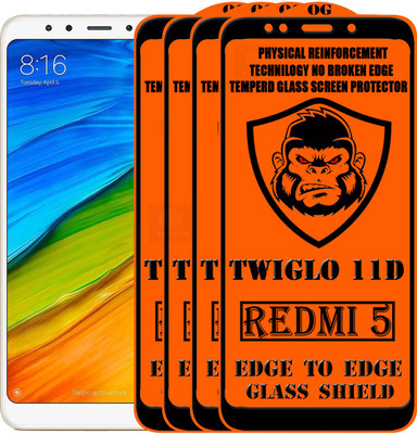 TWIGLO Edge To Edge Tempered Glass for Mi Redmi 5(Pack of 4)