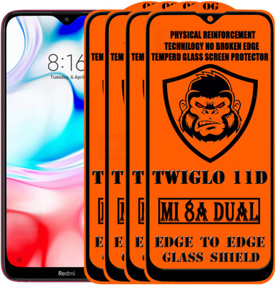 TWIGLO Edge To Edge Tempered Glass for REDMI 8A DUAL(Pack of 4)