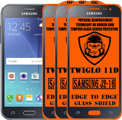 TWIGLO Edge To Edge Tempered Glass for SAMSUNG J2-16(Pack of 3)