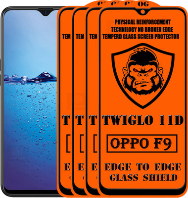 TWIGLO Edge To Edge Tempered Glass for Oppo F9(Pack of 4)