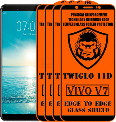 TWIGLO Edge To Edge Tempered Glass for VIVO V7(Pack of 4)