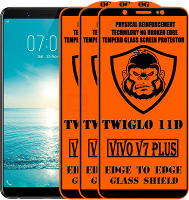 TWIGLO Edge To Edge Tempered Glass for VIVO V7 Plus(Pack of 3)