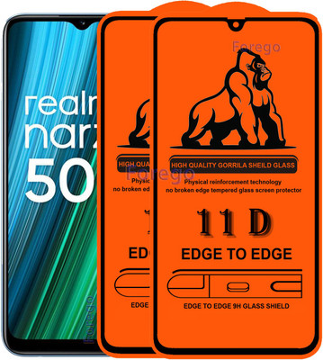 HQ Protection Edge To Edge Tempered Glass for Realme Narzo 50A(Pack of 2)