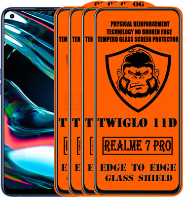 TWIGLO Edge To Edge Tempered Glass for REALME 7 PRO(Pack of 4)