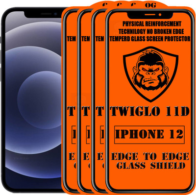 TWIGLO Edge To Edge Tempered Glass for IPHONE 12(Pack of 4)