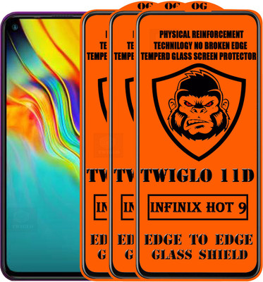 TWIGLO Edge To Edge Tempered Glass for INFINIX HOT 9(Pack of 3)